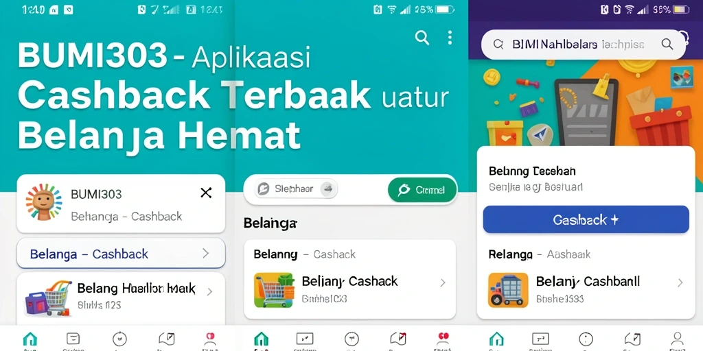 Tampilan antarmuka BUMI303 yang user-friendly untuk Cashback.