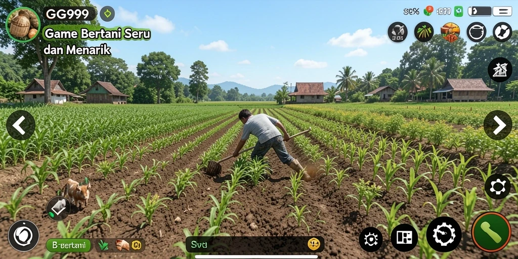 Tampilan antarmuka GG999 dengan elemen pertanian yang menarik.
