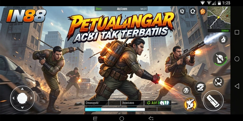 Screenshot utama IN88 menunjukkan adegan aksi mendebarkan dalam gameplay.