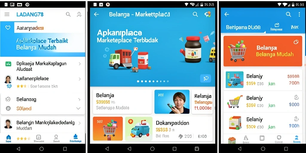 Tampilan antarmuka aplikasi LADANG78 yang ramah pengguna untuk belanja online.