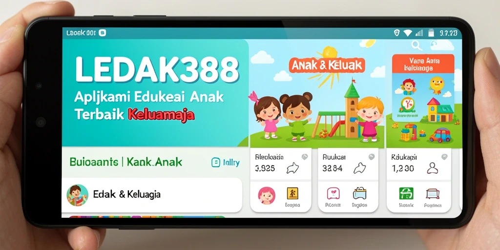 Tampilan antarmuka LEDAK388 yang ramah anak dan menarik.
