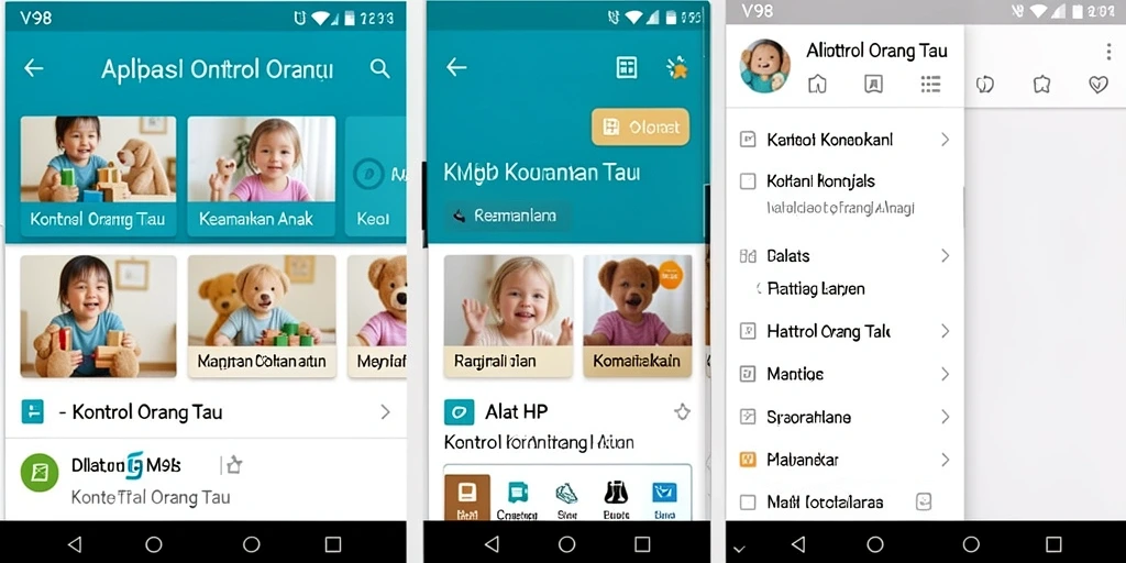 Antarmuka V98 yang intuitif untuk kontrol orang tua.